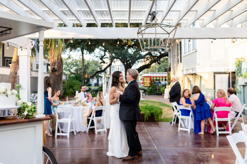 Intimate wedding celebration in the garden at Canal Street Inn