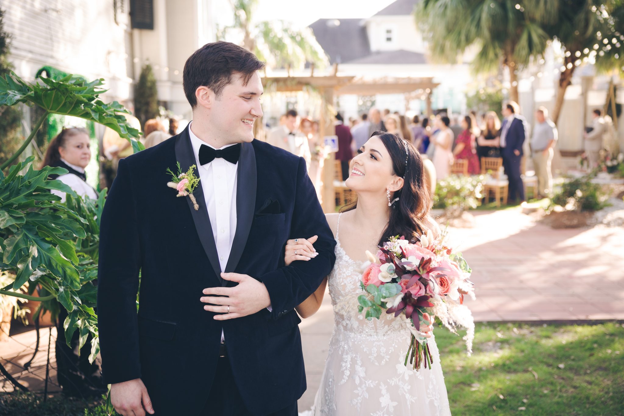 Savannah and Patrick on their wedding day at Canal Street Inn.